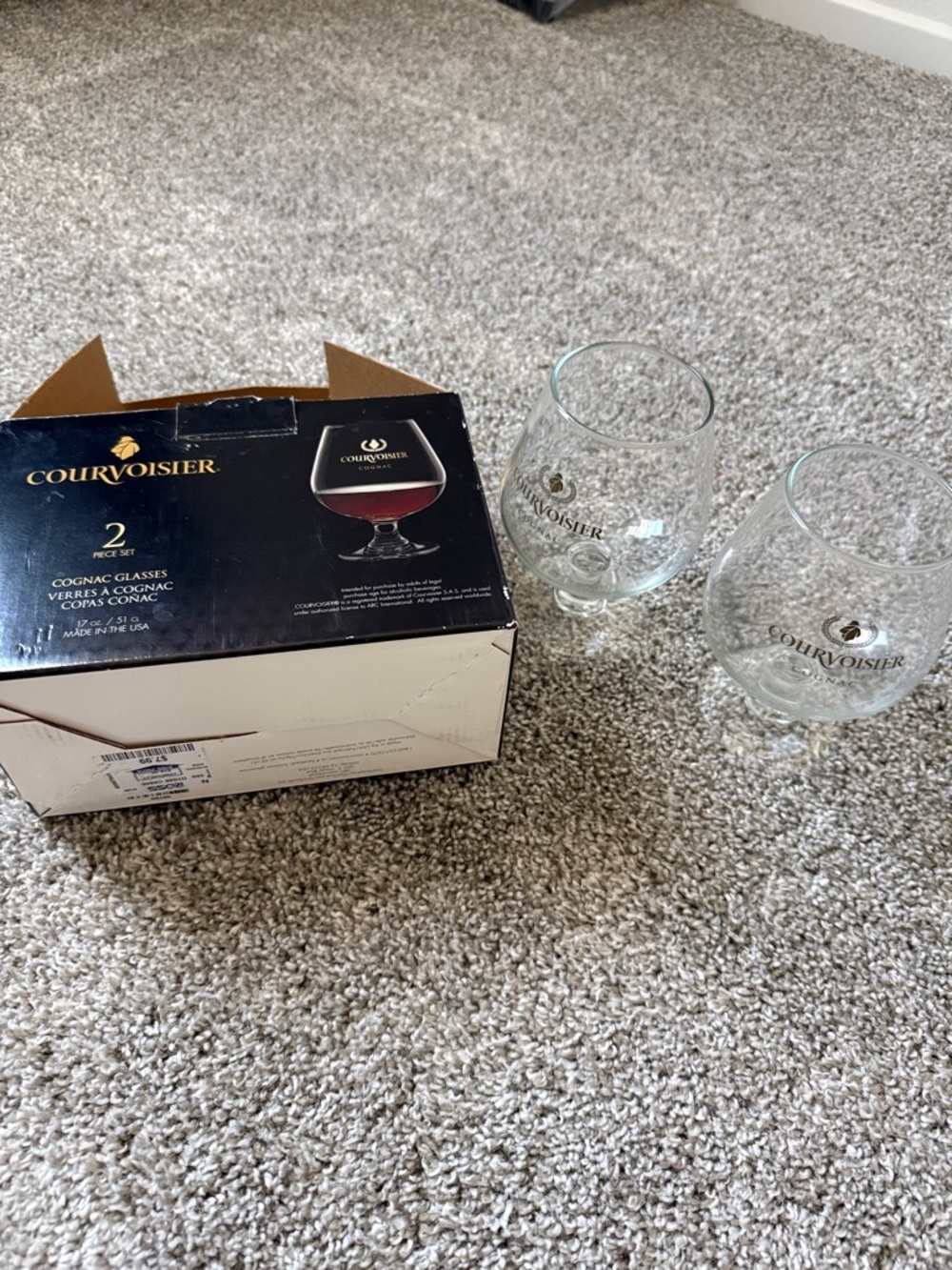 Branded Clear Cognac Glasses - Set of 2